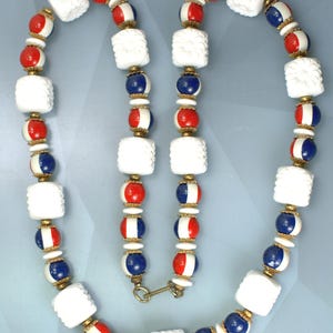 Hobé Bicentennial Patriotic Necklace 1976, Red White & Blue, USA Patriotic Jewelry