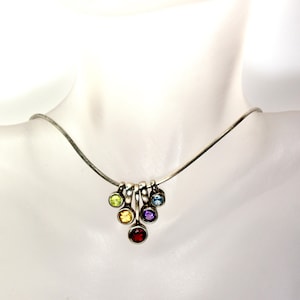Vintage Milor 925 sterlingzilveren edelsteen bedelketting