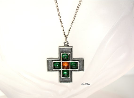 Vintage R Tennesmed Pewter Necklace - Sweden Mid Century