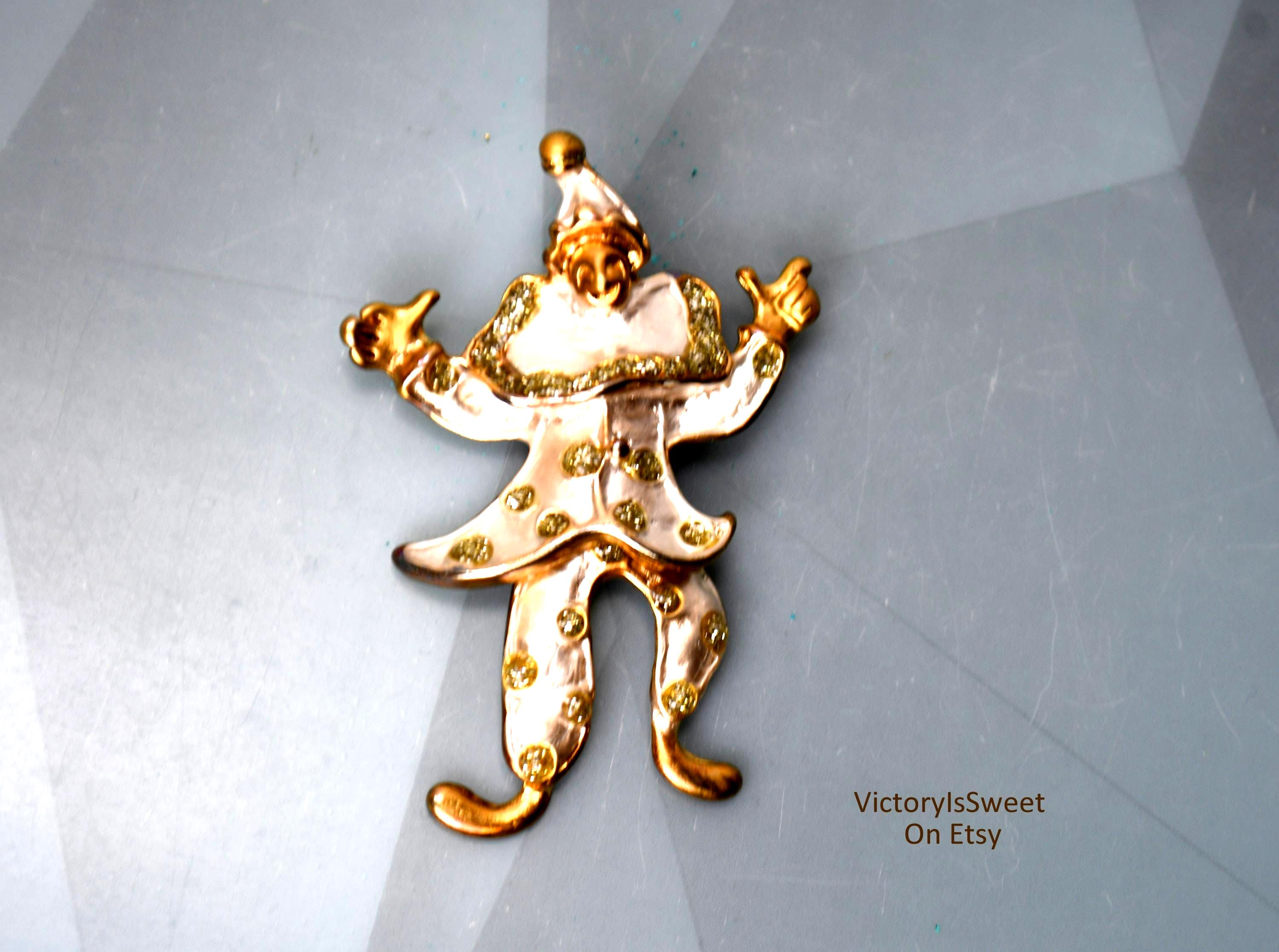 Vintage Circus Clown Brooch Pin Puppet Pierrot - Etsy