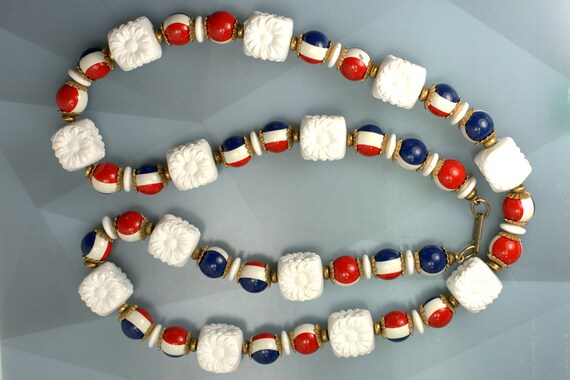 Hobé Bicentennial Patriotic Necklace 1976, Red Wh… - image 6