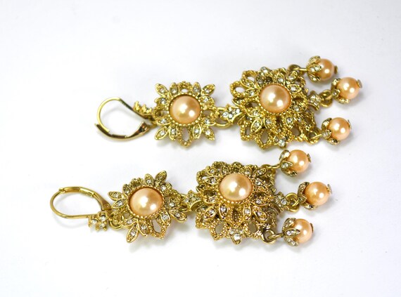 Statement Designer Dangle Drop Earrings Clip On, … - image 4