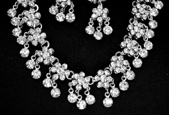 Vintage Crystal Rhinestone Jewelry Choker Collar … - image 1