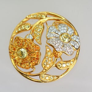 SWAROVSKI 2001 TP Limited Edition &quot;Garden of Tranquility&quot; Crystal Flower Brooch, Swarovski Swan Jewelry