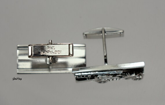 Boutons De Manchette Vintage Cabriolet Voiture - Ton Argent Et Noir, Années 70 - Sans Marque, Référence 51616