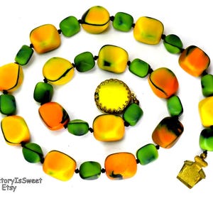 Art Deco Glass Beaded Necklace Rare Signed Made Austria
