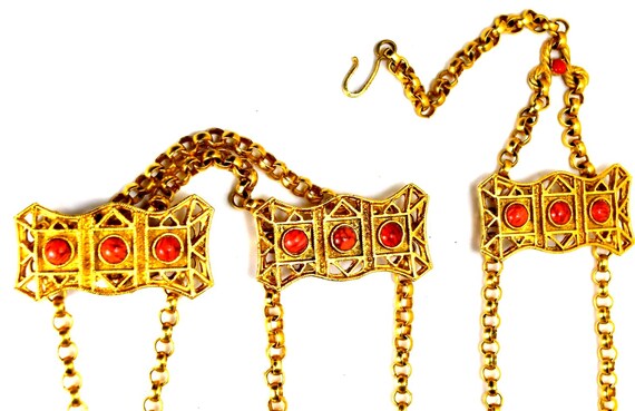 KJL Kenneth Jay Lane Chain Jeweled Belt - image 8