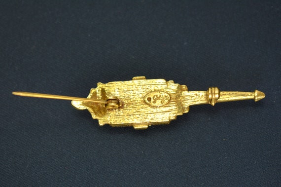 Goldette Victorian Revival Brooch Pin Lamp Gas Li… - image 7
