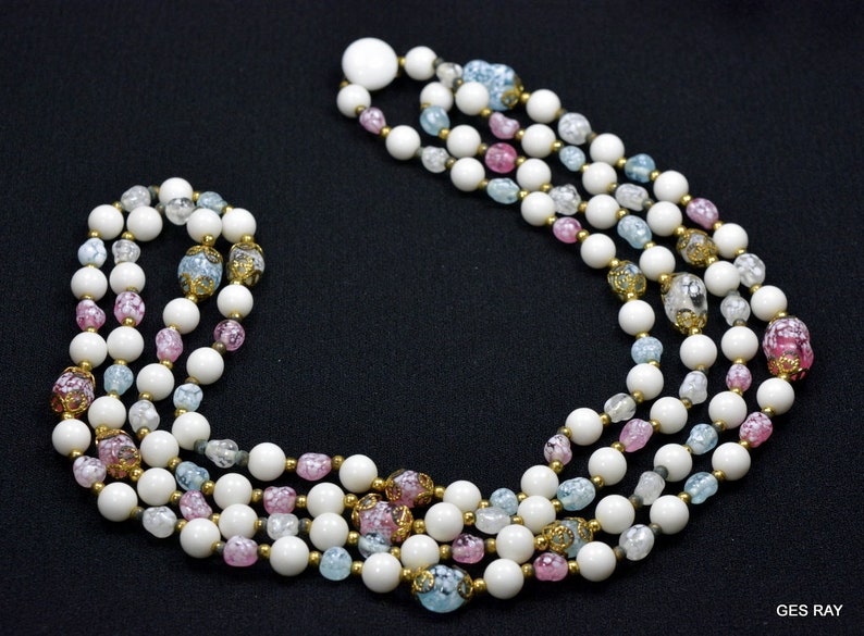 Art Deco Czech Bohemian Glass Bead Necklace Antique Necklace Etsy