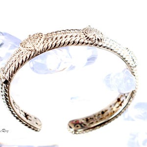 Judith Ripka 925 Klapp Armreif Armband Manschette Sterling Silber Diamonique Herz CZ