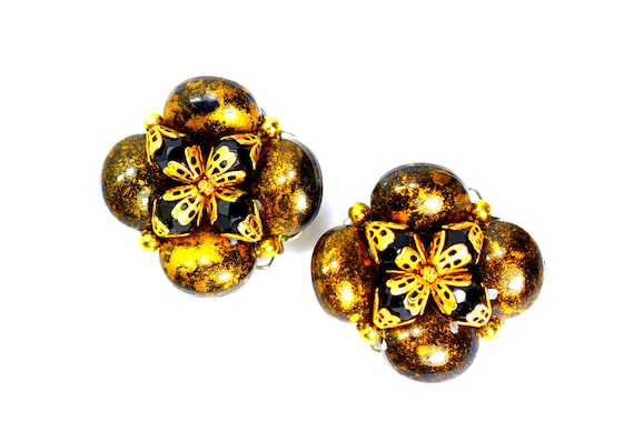 Wired Bead Earrings, Miriam Haskell Style Earrings Vintage - Etsy