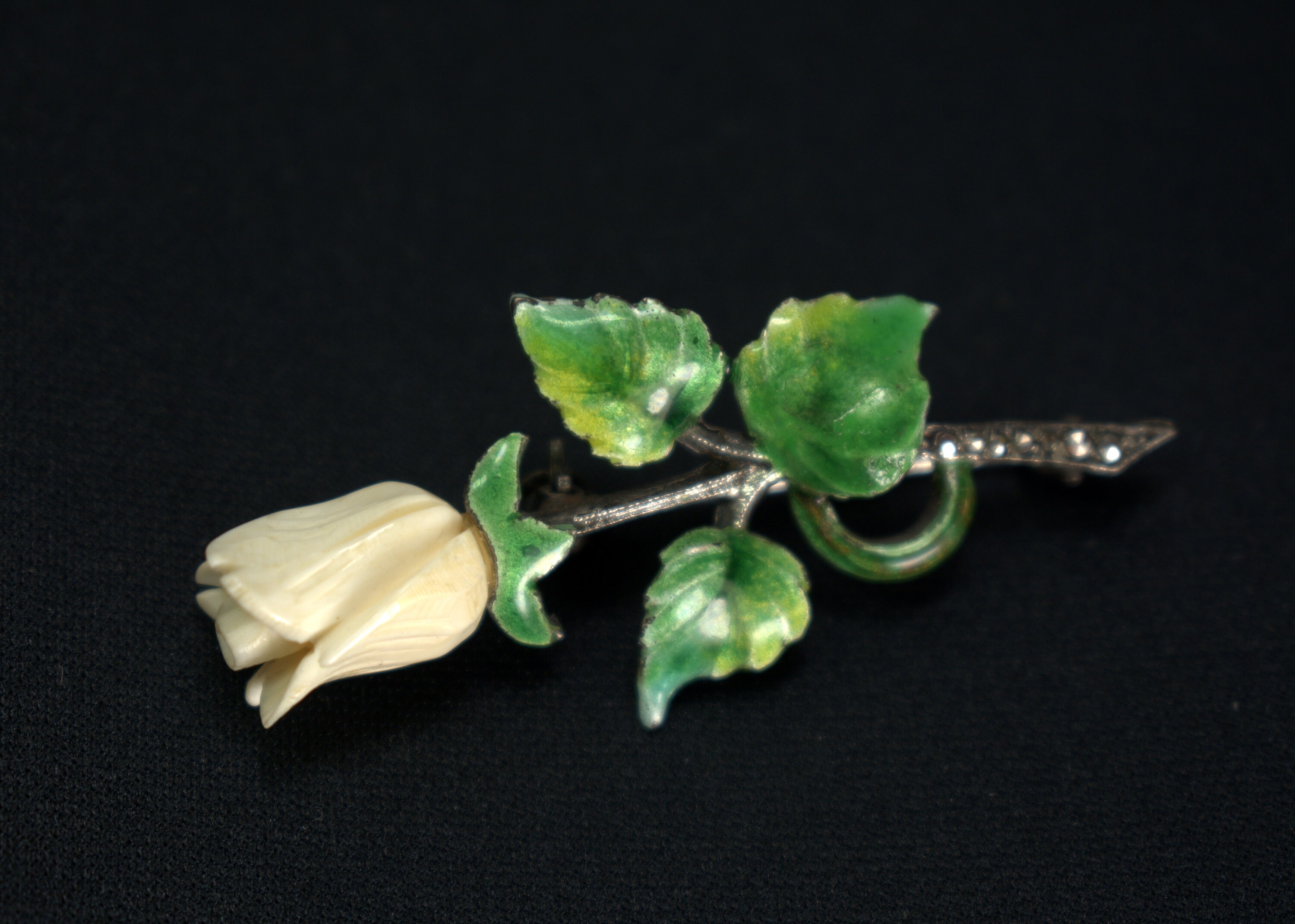 Broche Vintage Fleur Rose Dentelle Vieil Argent - Bijou Ancien Et Romantique *3223