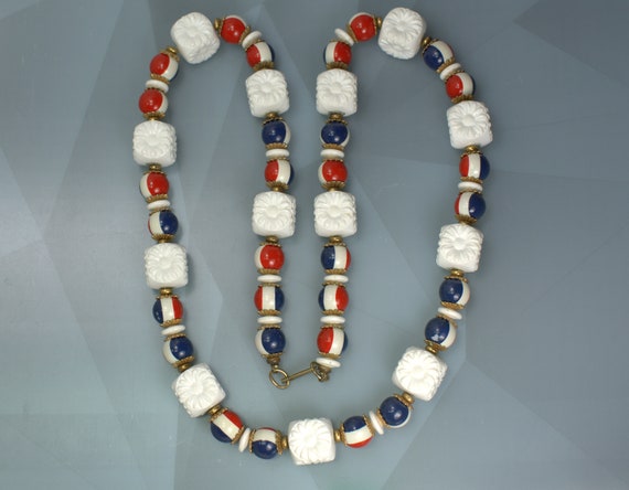 Hobé Bicentennial Patriotic Necklace 1976, Red Wh… - image 2