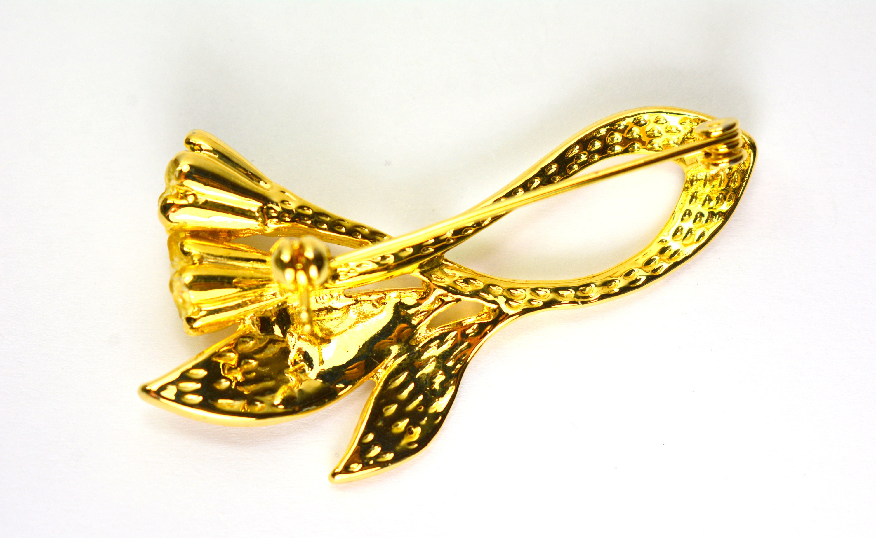 Broche araignée strass couleur ambre. - Bijoux Anciens Schaffner