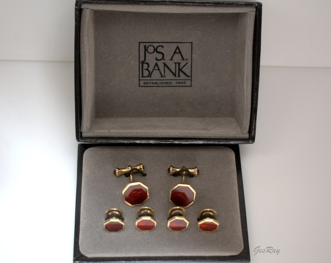 Vintage Jos. A. Bank Cufflink & Stud Set Mid Century Men Etsy