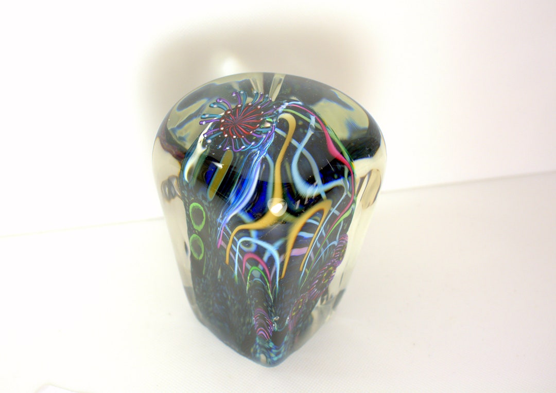 Mike Carney Vitra Glass Studio Paperweight Hand Blown Signed Etsy
