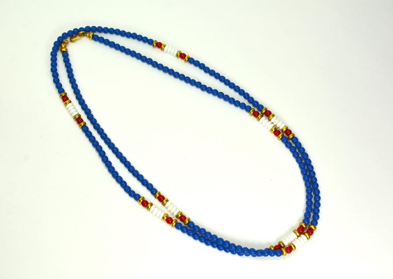 Monet American Patriotic Jewelry 2 Necklaces and Earrings Red White & Blue, USA Patriotic Jewelry