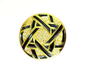 Vintage Christian Dior Button: Gold & Black Enamel CD, 2.2 Cm - Etsy
