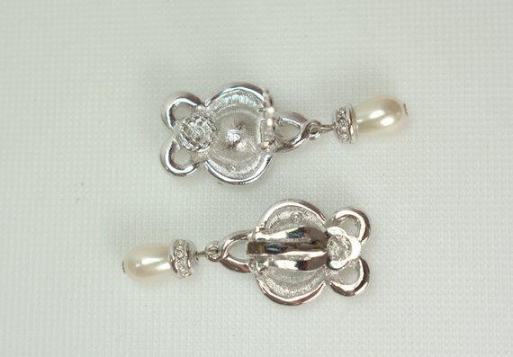 Statement Swarovski Dangle Faux Pearl Earrings Pa… - image 7