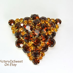 Vintage Giuniana Strass Brosche Pin, Glas Strass Schmuck aus den 1950er 1960er Jahren