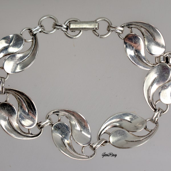 RARE Beau 1950's Link Bracelet Beau Beaucraft Sterling Silver