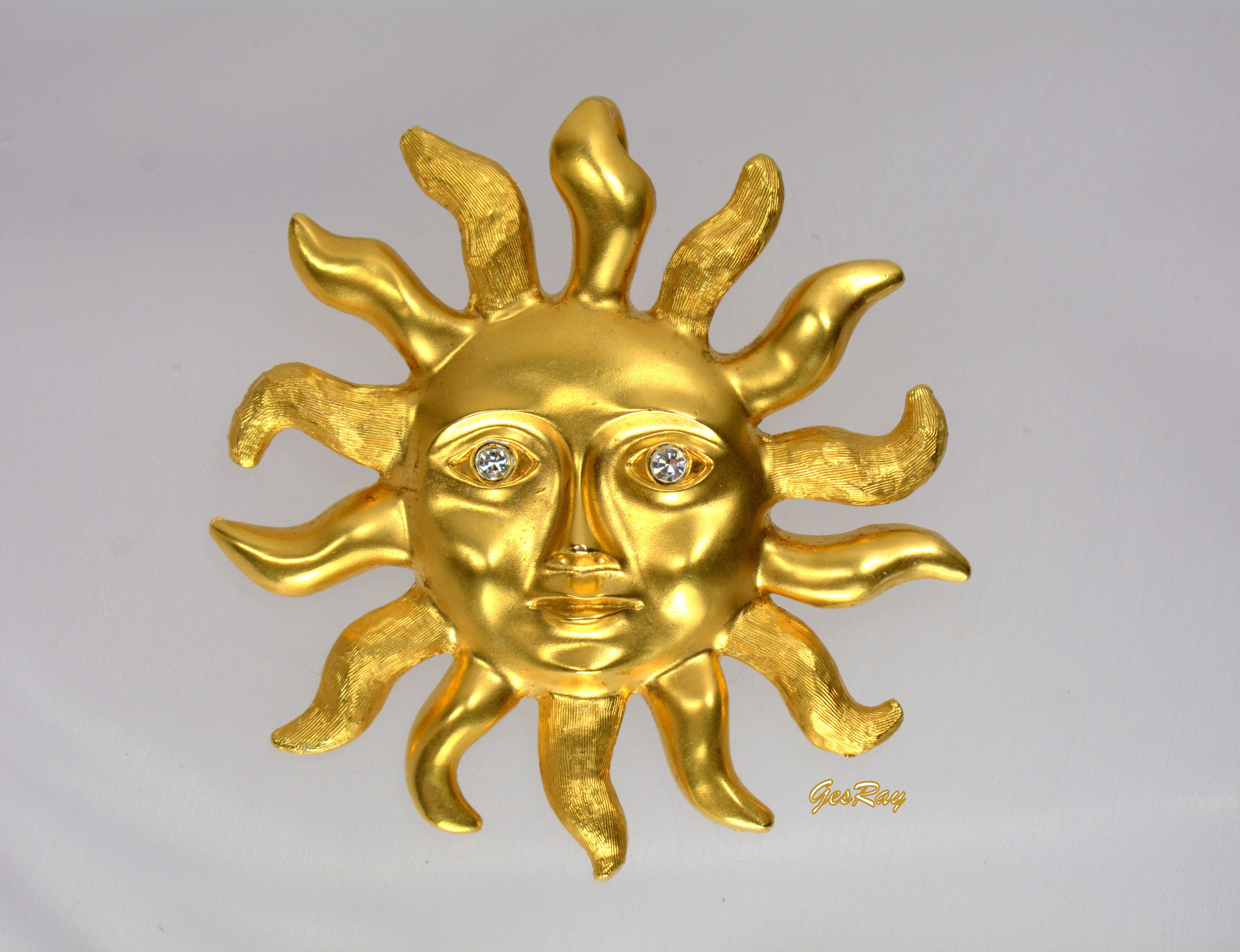 Sun Zodiac Safety Pin Brooch – House of Mars NYC