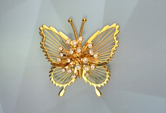 Monet Butterfly Brooch Pin 1980s - image 1