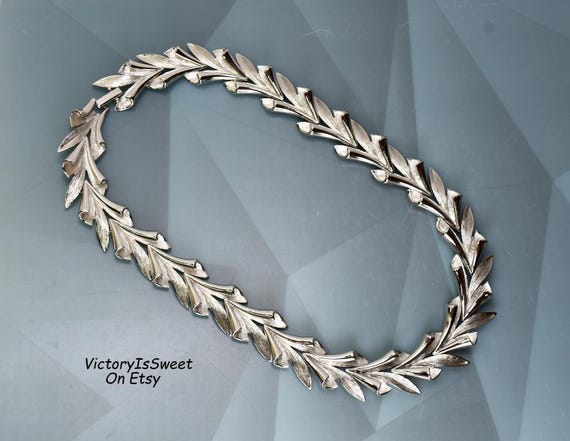 Statement Boucher Silver Link Collar Necklace Cho… - image 5