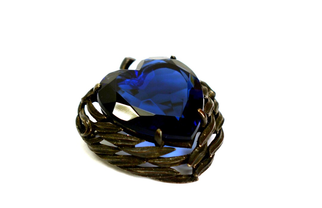 Capri Heart Brooch Pin Pendant Vintage Large Crystal Heart Signed - Etsy