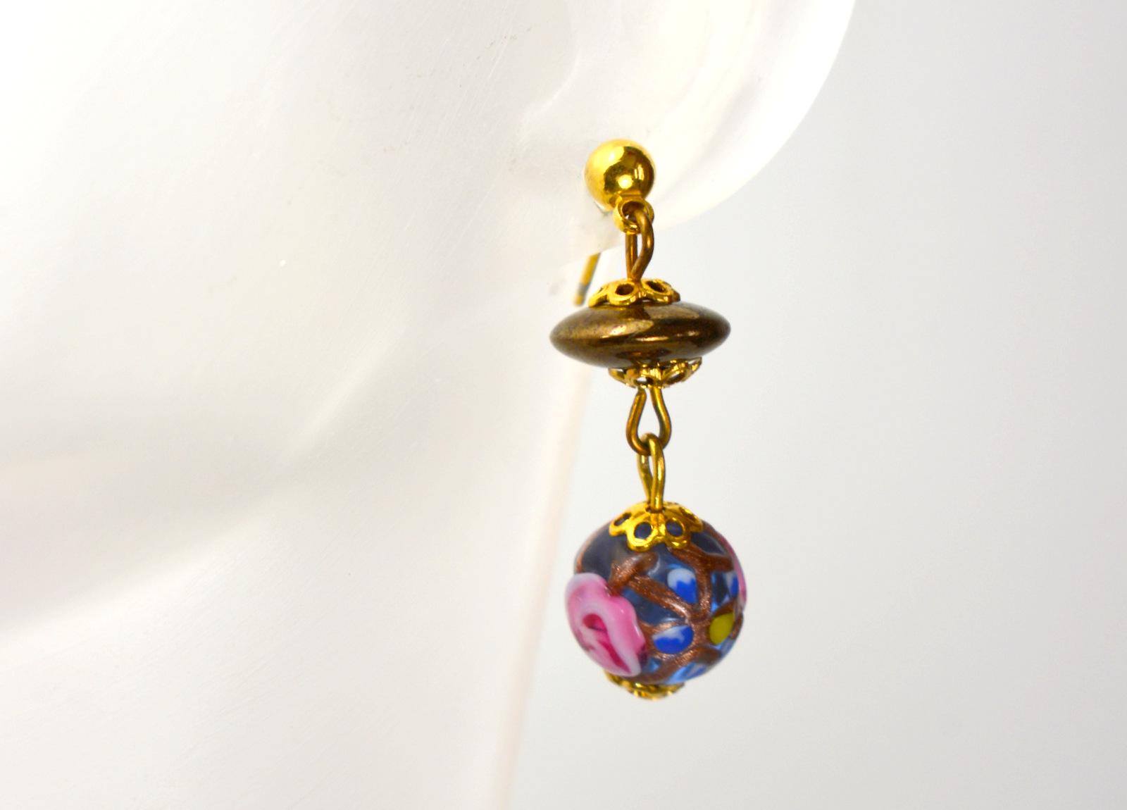 ヴィンテージ ムラーノ スタッド イヤリング ベネチアン ウェディング