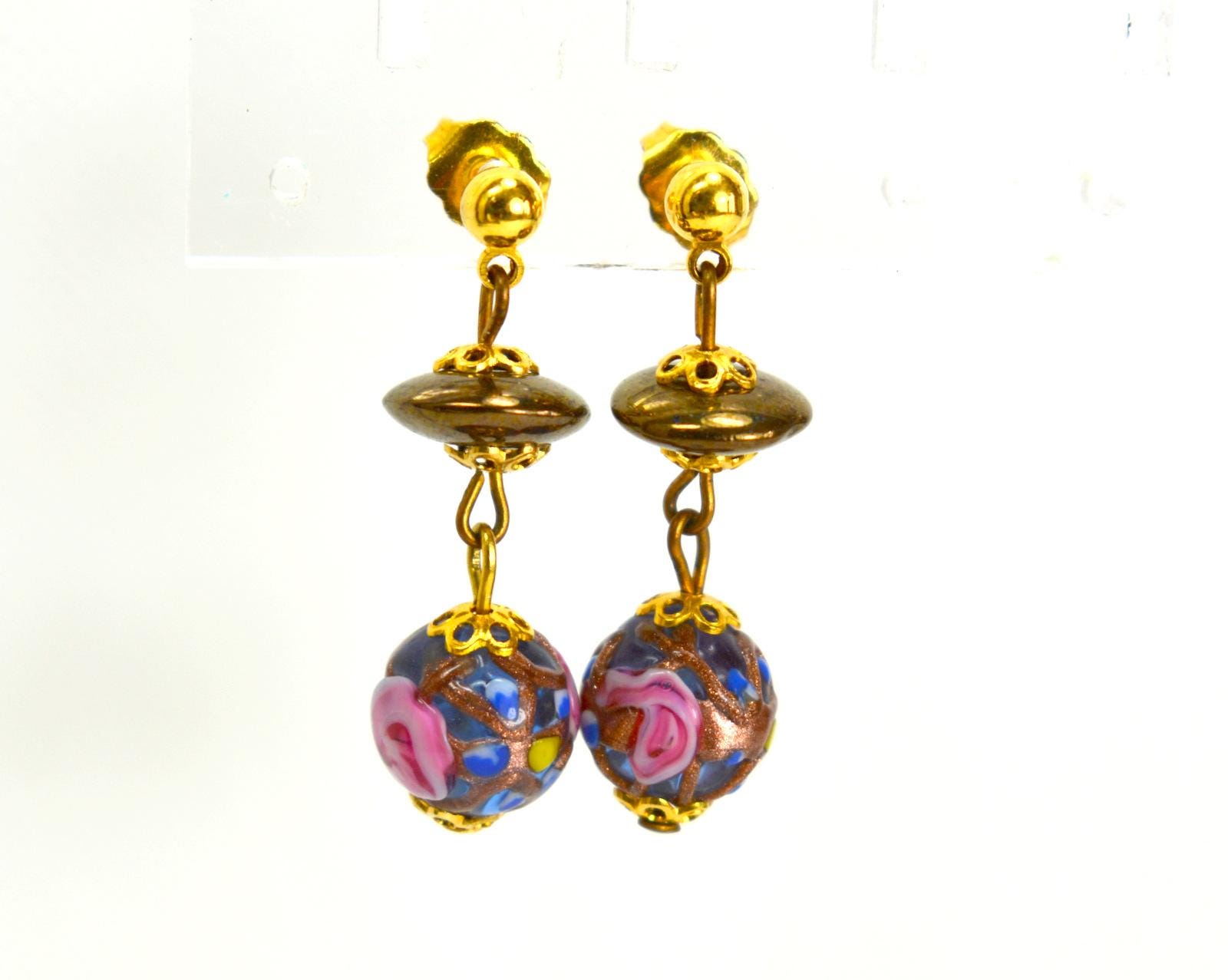 ヴィンテージ ムラーノ スタッド イヤリング ベネチアン ウェディング