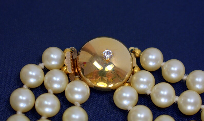 Designer Glass Pearl Multi Strand Opera Necklace Hand Knotted Very Heavy, Statement Designer Pearl Jewelry