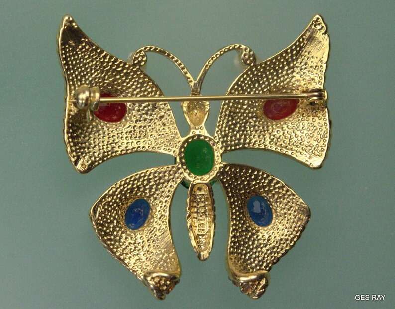 Vintage Carolee Butterfly Brooch Pin Crystal And Pave