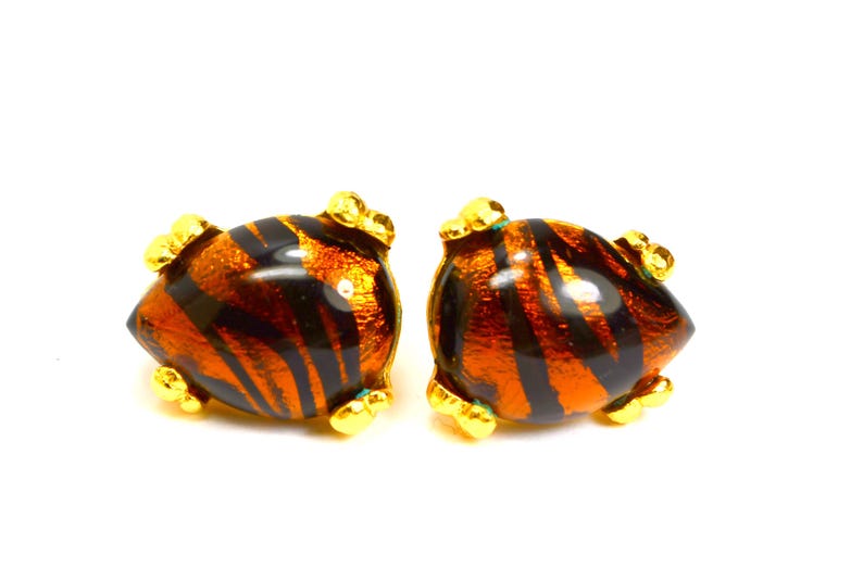 Ton Pascal Paris Earrings Clip On Vintage France Jewelry French