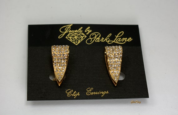 Vintage Pave Crystal Rhinestone Clip-on Earrings … - image 3