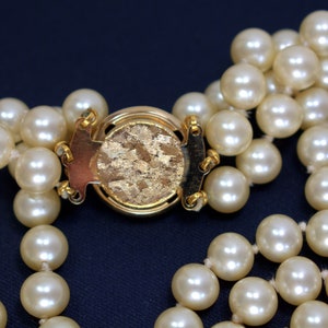 Designer Glass Pearl Multi Strand Opera Necklace Hand Knotted Very Heavy, Statement Designer Pearl Jewelry