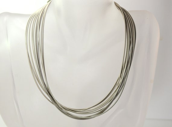 Designer Lee Angel Silver Tone Choker Collar Neck… - image 3