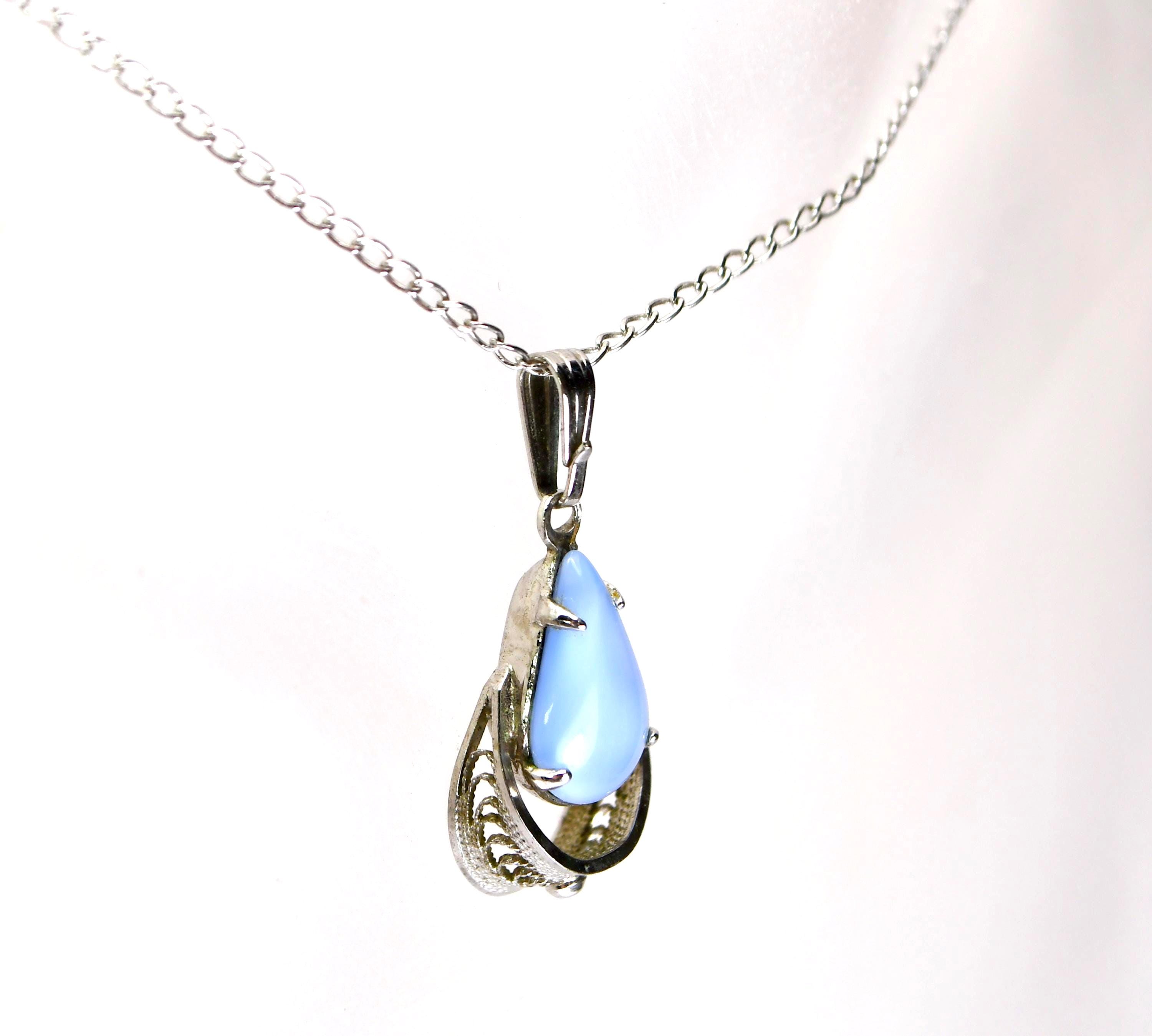 Alice Caviness Sterling Jewelry Filigree Necklace Moonstone - Etsy