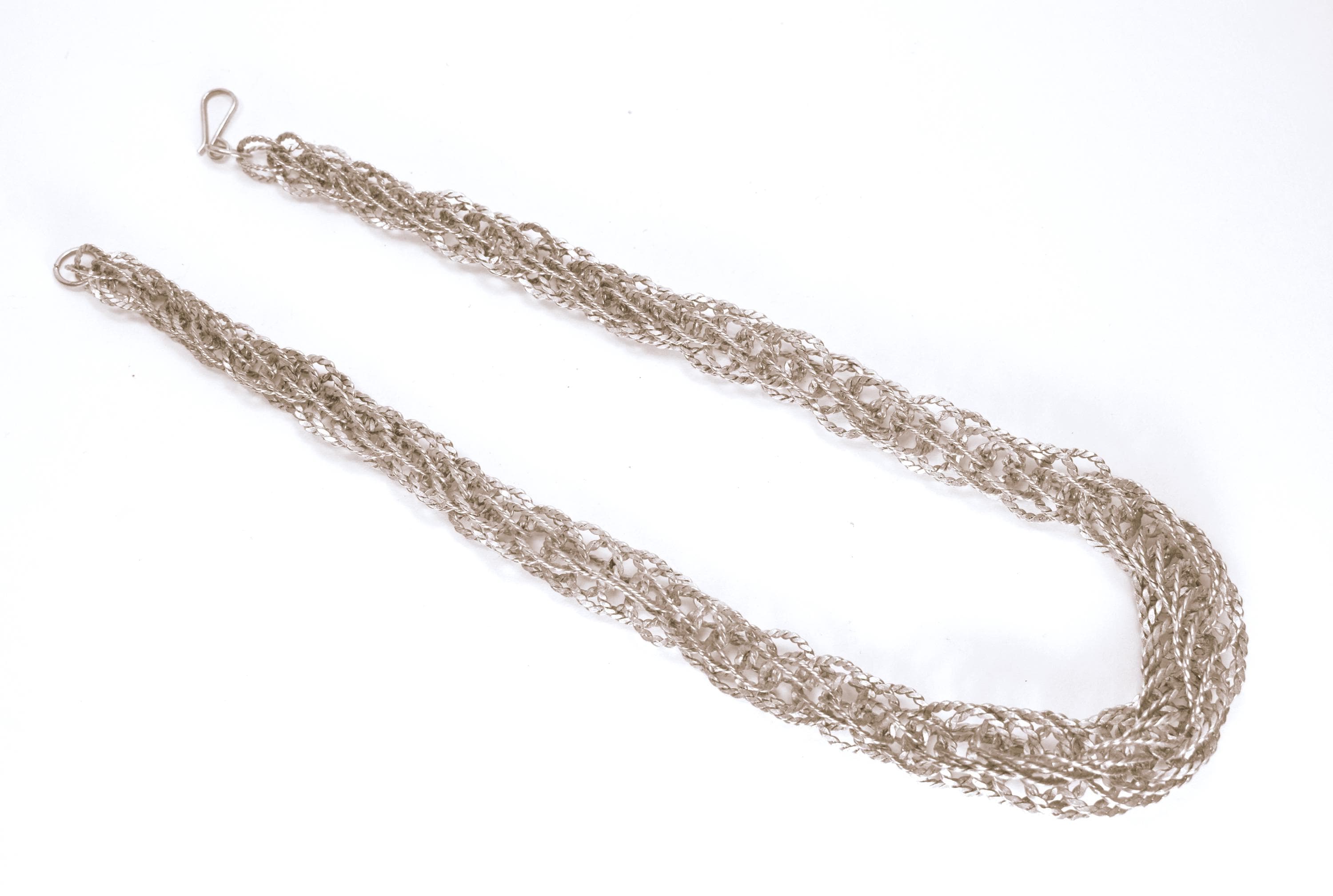 メキシカンツイストリンクチェーンネックレス ウェディング シルバー