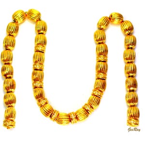 Stocko Gold Plated Beaded Collar Necklace, Golden Bead Snap Clasp Joseph Esposito