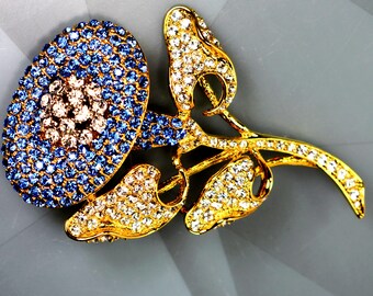 Camrose and Kross Jacqueline Kennedy JBK Gold Blue Sapphire