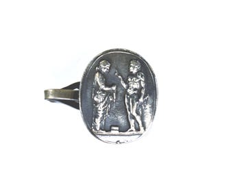 Antique Tie Clip Greek Mythology Medal Ancient Coin