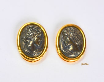 STERLING SILVER CUFFLINKS W, ENAMEL GOLFER SWINGING CLUB