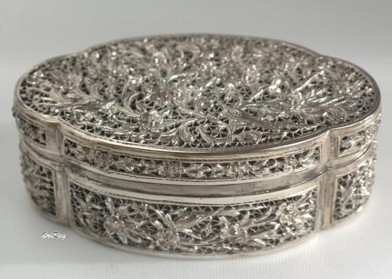 Antique 19/20th C. Chinese Export Silver Trinket … - image 6