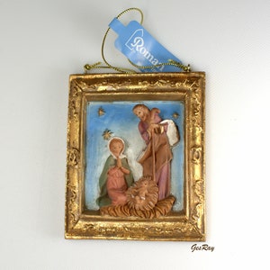 Fontanini Ornament, Nativity Holy Family, Mary Jesus Joseph, Vintage House of Fontanini