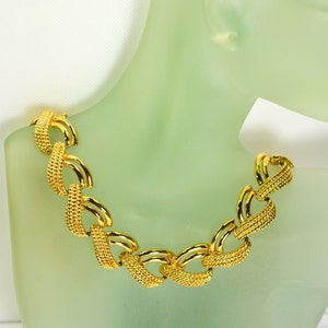 Napier Pat Pend 4.774.743 Gold Tone Link Collar Necklace Vintage, Statement Designer Jewelry Necklace