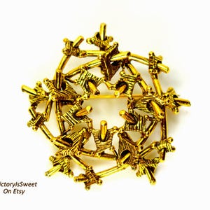 Zentall Brutalist Modernist Brooch Pin Mid Century Jewelry MCM, Vintage