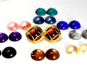 JOAN RIVERS Clip On Earring Interchangeable Ten Rhinestone Set Wardrobe, Original Box
