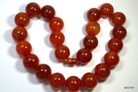 Art Deco Bakelite Necklace Dark Cherry Amber Swirl