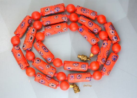 Antique Old Venetian Red Old African Trade Beads … - image 2